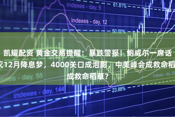 凯耀配资 黄金交易提醒：暴跌警报！鲍威尔一席话浇灭12月降息梦，4000关口成泡影，中美峰会成救命稻草？